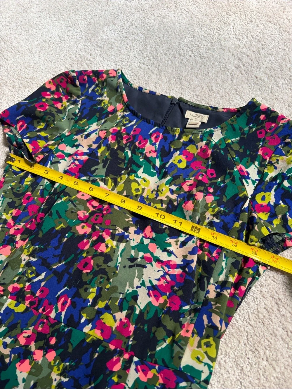 J. Crew Floral Fit-and-Flare Dress in Multi-Color